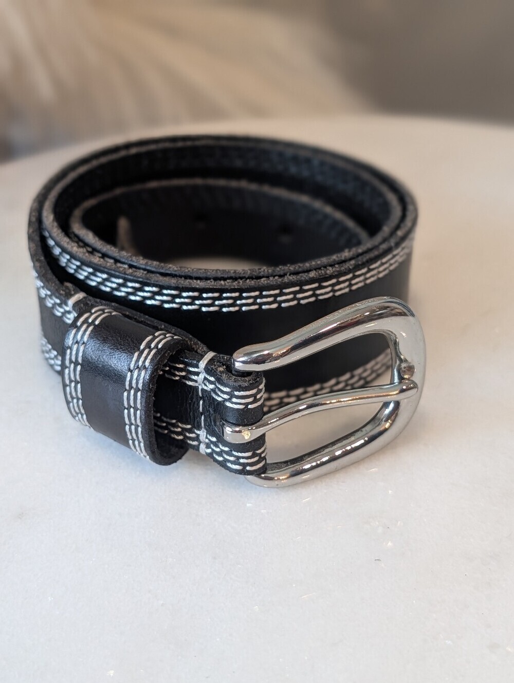Urban Outfitters Black and Silver Braided Belt Size Small